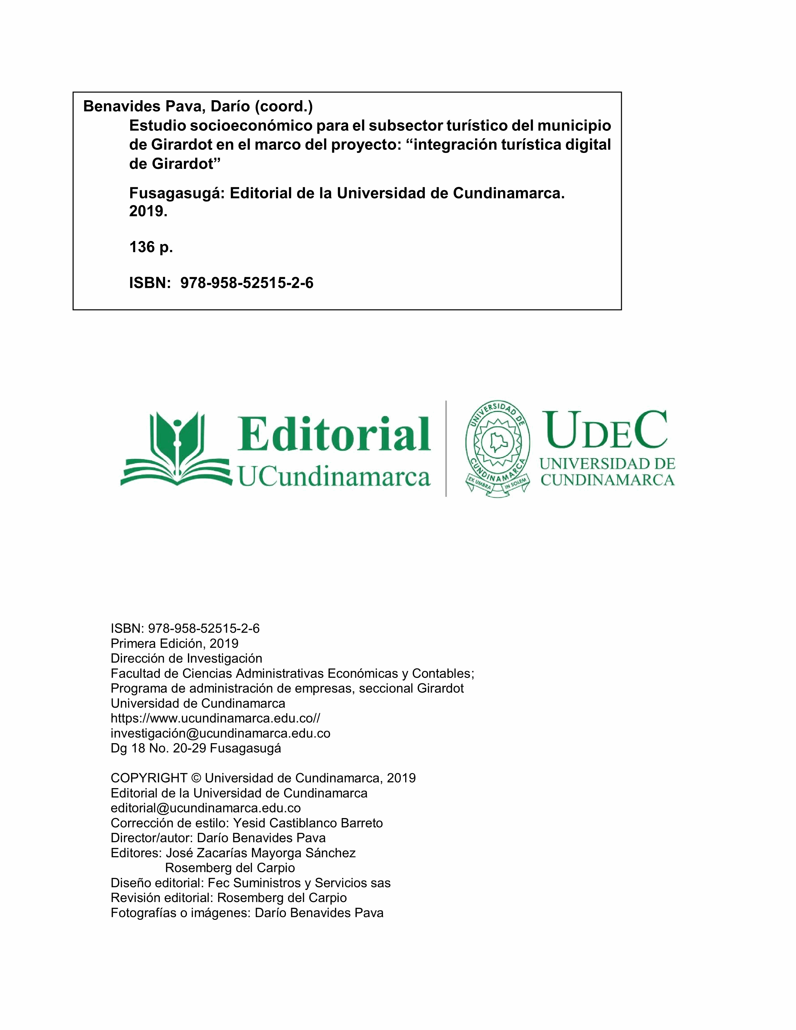 Estudio Socioeconómico Para El Subsector Turístico del Municipio De Girardot